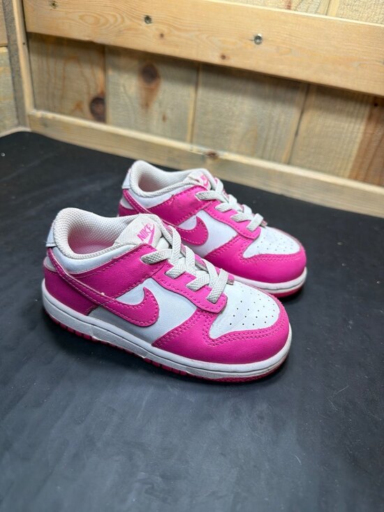 Nike Other - Nike Dunk Low Toddler Girls Shoes Pink White FB9107-102 Size 7.5C / EUR 25